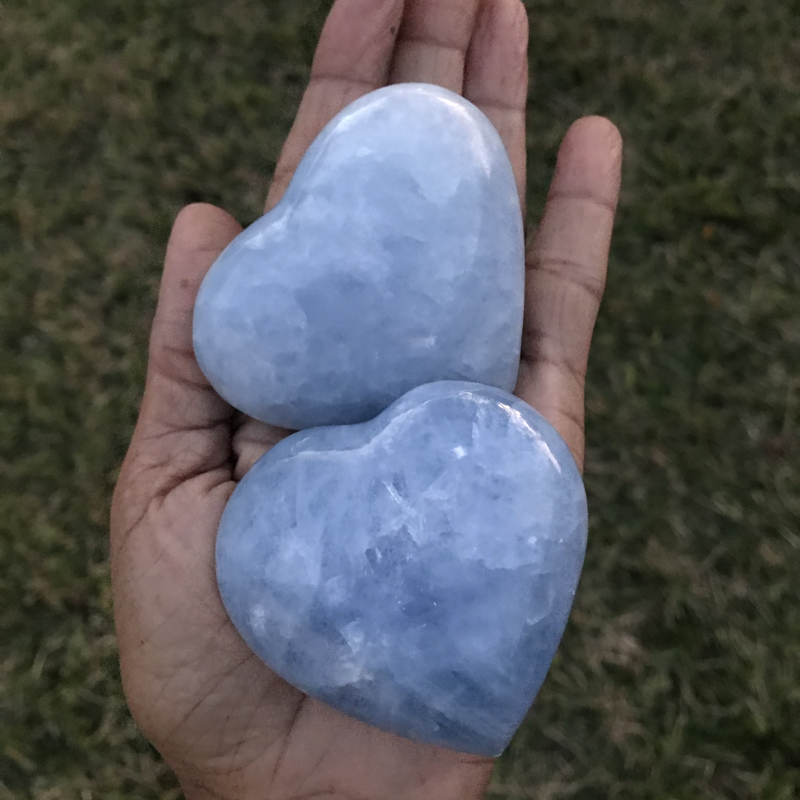 Blue Calcite 110mm Heart